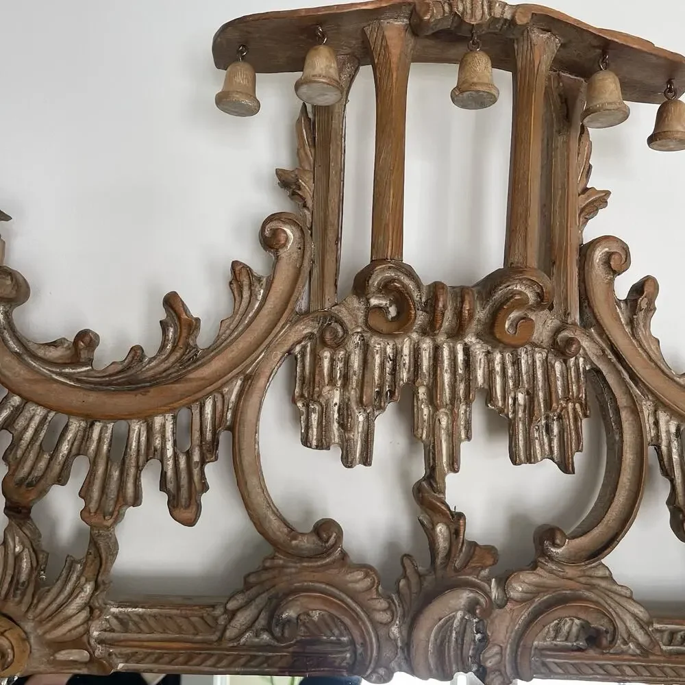 Vintage La Barge Italian Hand Carved Solid Wood Wall Mirror Ornate Florentine